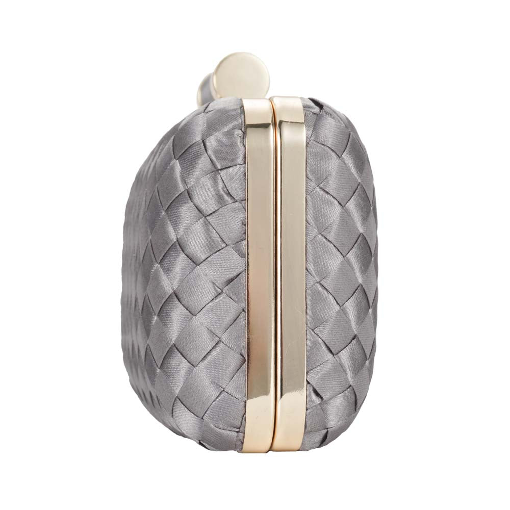 Icing Woven Clutch Bag – Chic to Be Me (Gunmetal)