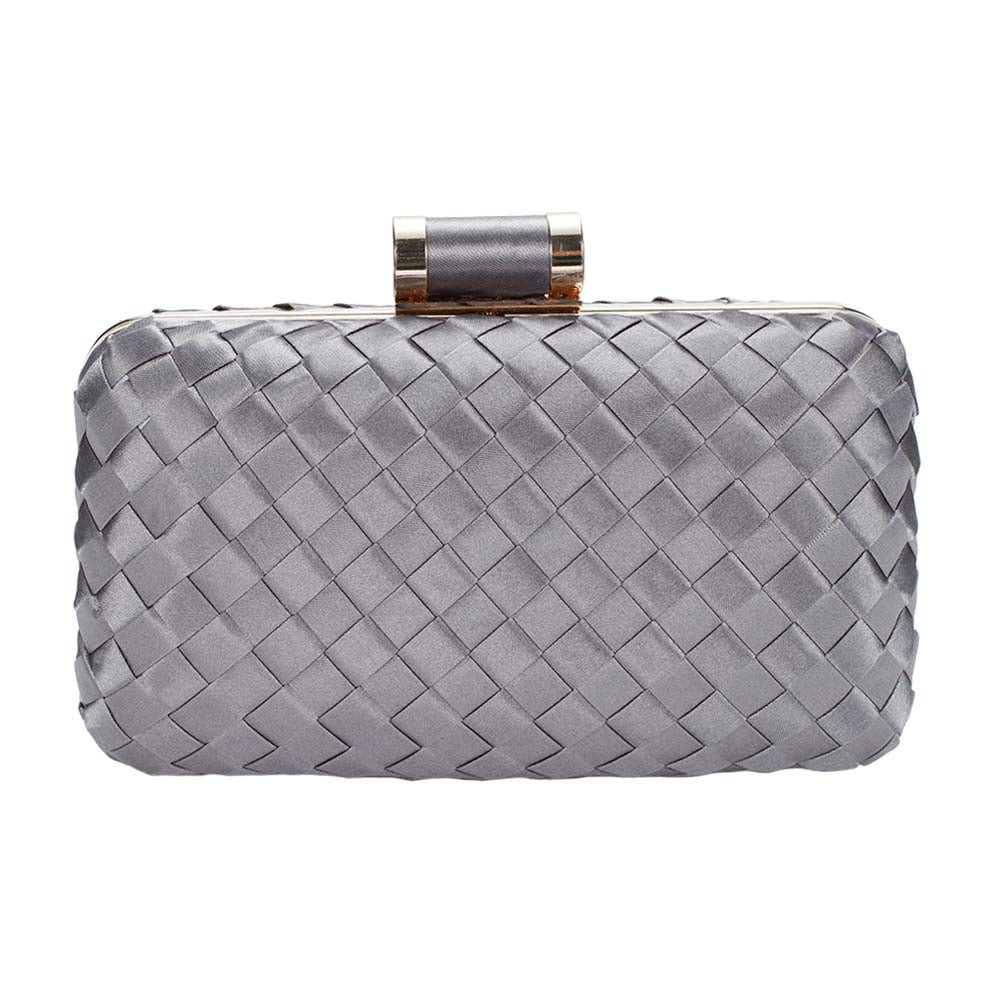 Icing Woven Clutch Bag – Chic to Be Me (Gunmetal)