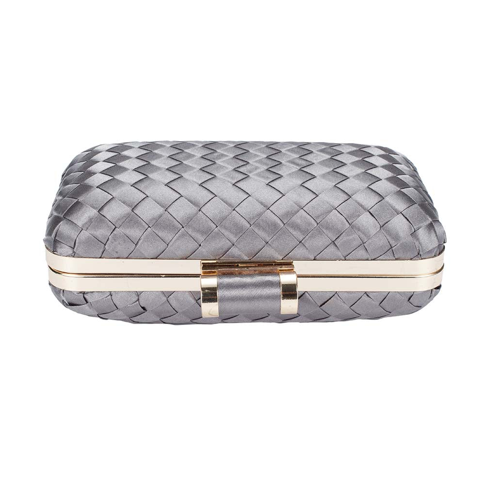 Icing Woven Clutch Bag – Chic to Be Me (Gunmetal)