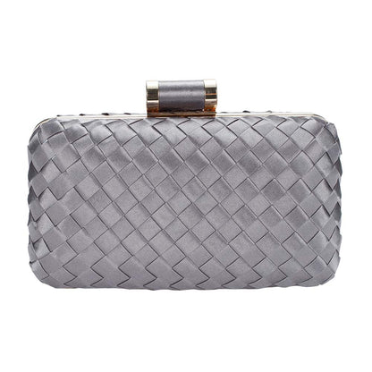 Icing Woven Clutch Bag – Chic to Be Me (Gunmetal)