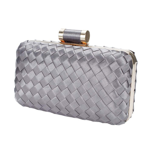 Icing Woven Clutch Bag – Chic to Be Me (Gunmetal)