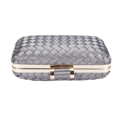 Icing Woven Clutch Bag – Chic to Be Me (Gunmetal)