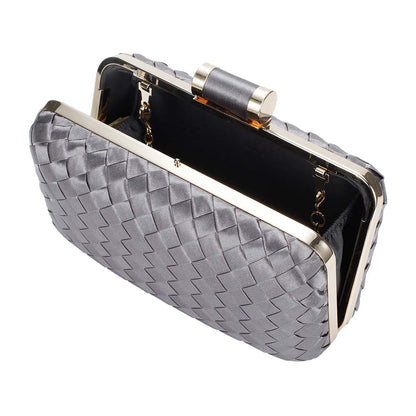 Icing Woven Clutch Bag – Chic to Be Me (Gunmetal)